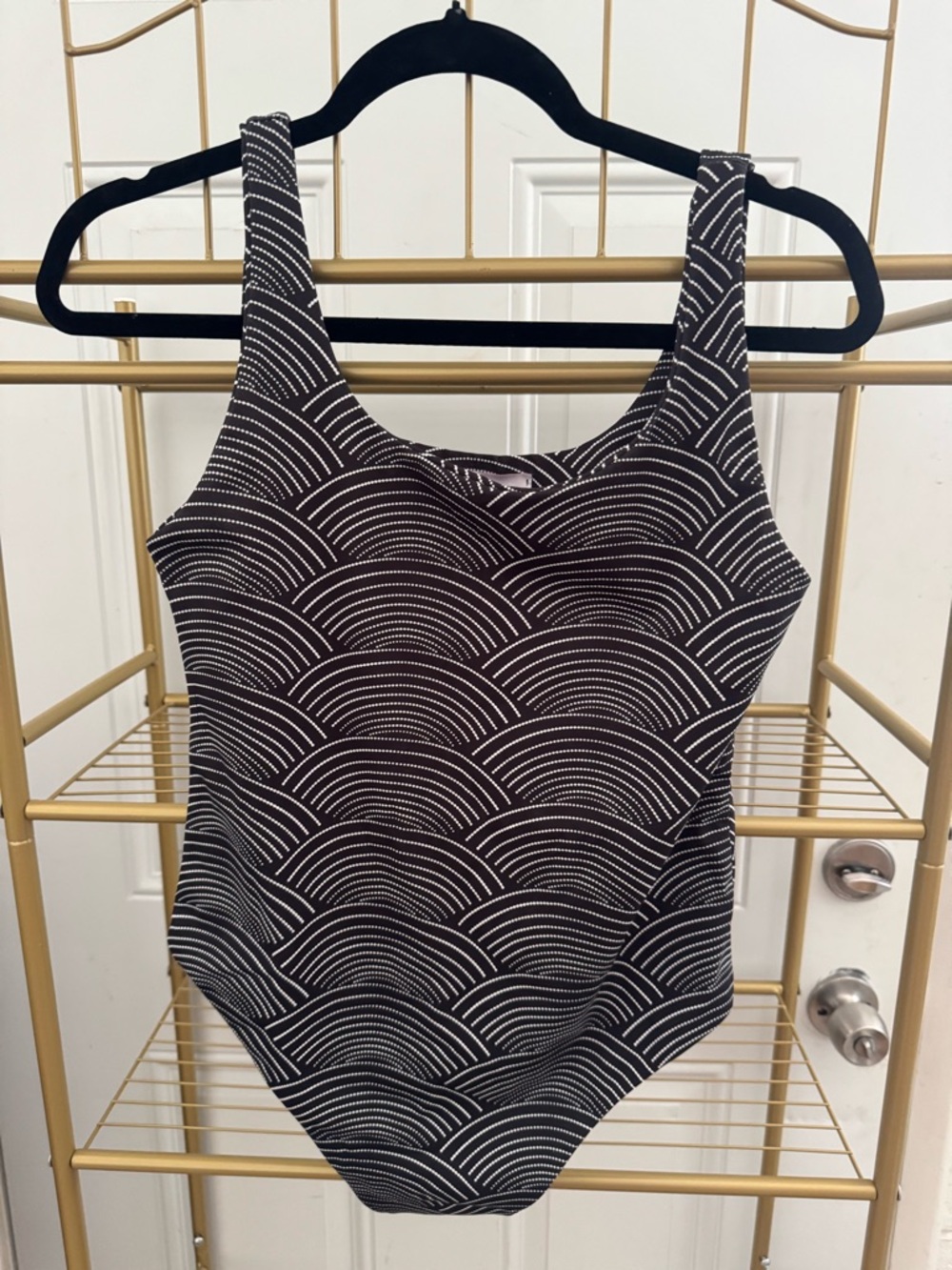 Black and White Patterned One-Piece Swimsuit